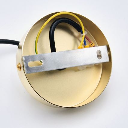 Ljuskrona med textilsladd HARMA 1xE27/15W/230V diameter 30 cm vit/guld