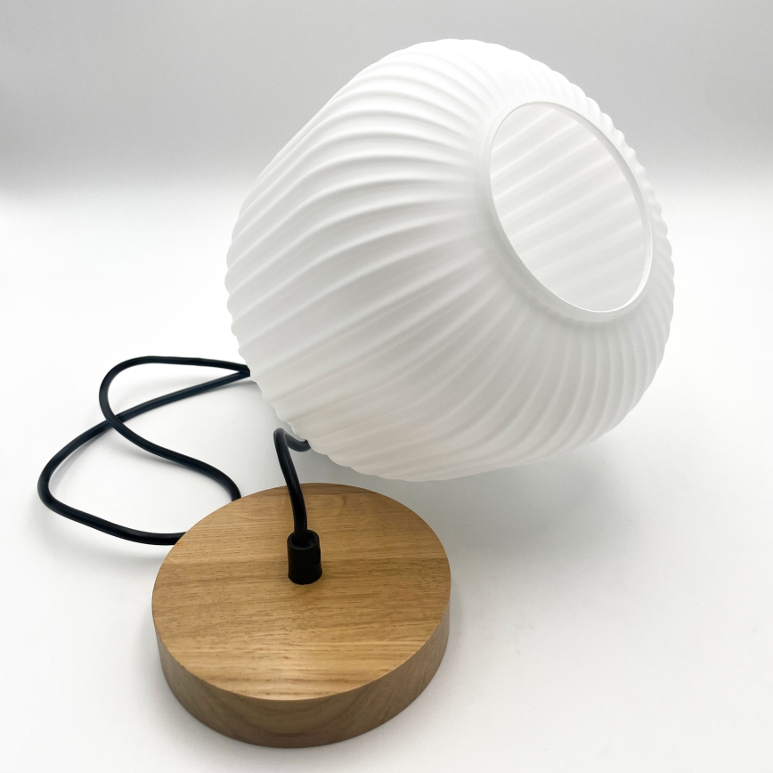 Ljuskrona med textilsladd HARMONY 1xE27/15W/230V diameter 20 cm vit/ek