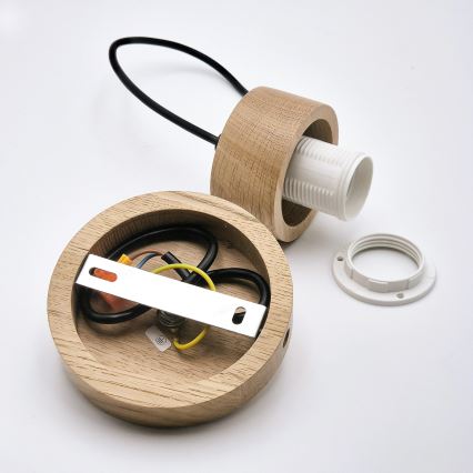 Ljuskrona med textilsladd HARMONY 1xE27/15W/230V diameter 20 cm vit/ek