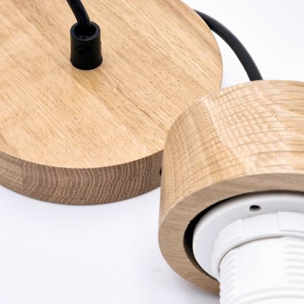 Ljuskrona med textilsladd HARMONY 1xE27/15W/230V diameter 20 cm vit/ek