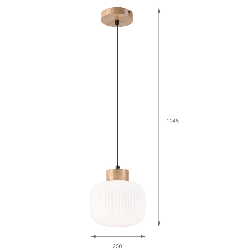 Ljuskrona med textilsladd HARMONY 1xE27/15W/230V diameter 20 cm vit/ek