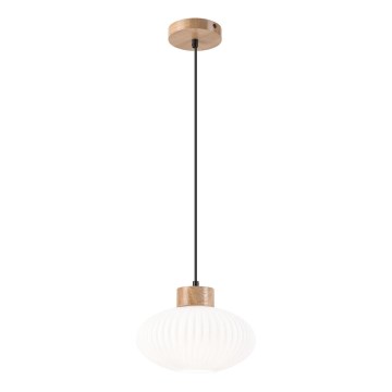 Ljuskrona med textilsladd HARMONY 1xE27/15W/230V diameter 25 cm vit/ek