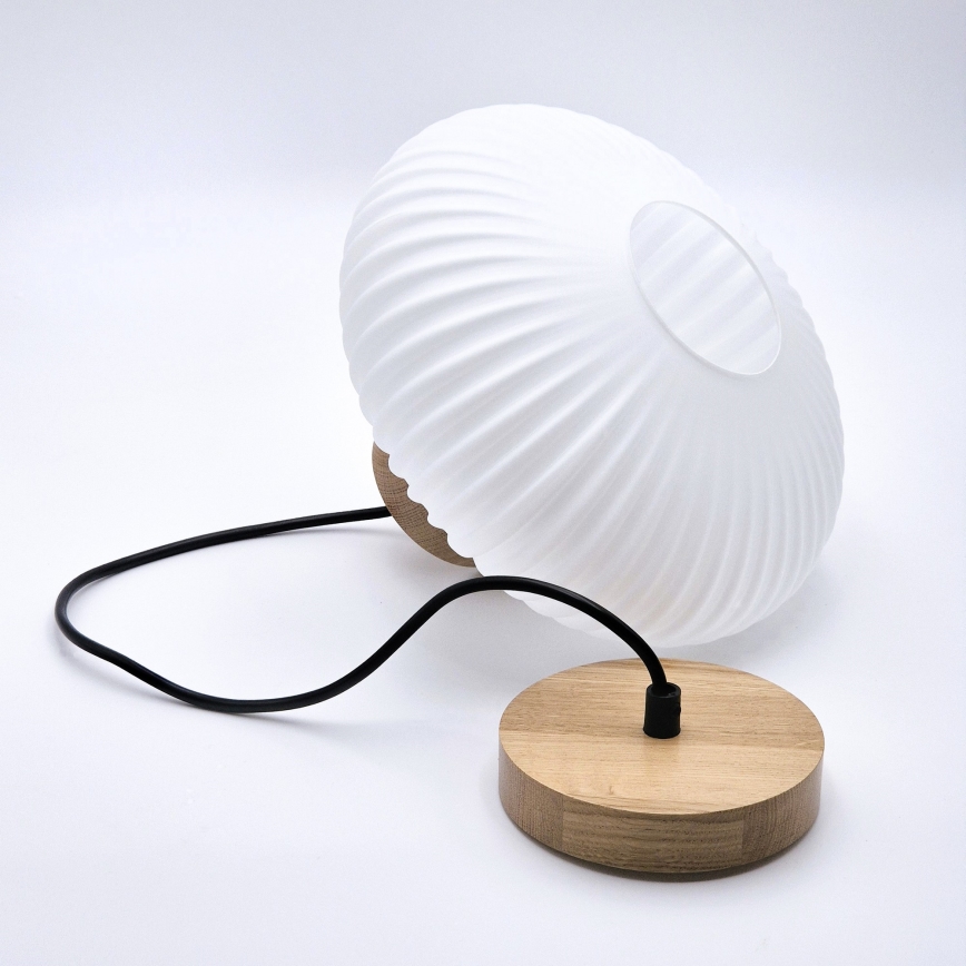 Ljuskrona med textilsladd HARMONY 1xE27/15W/230V diameter 25 cm vit/ek