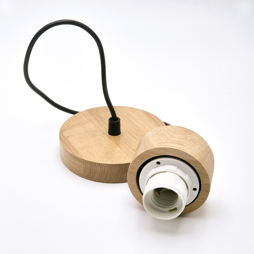 Ljuskrona med textilsladd HARMONY 1xE27/15W/230V diameter 25 cm vit/ek