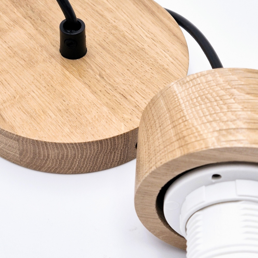 Ljuskrona med textilsladd HARMONY 1xE27/15W/230V diameter 25 cm vit/ek