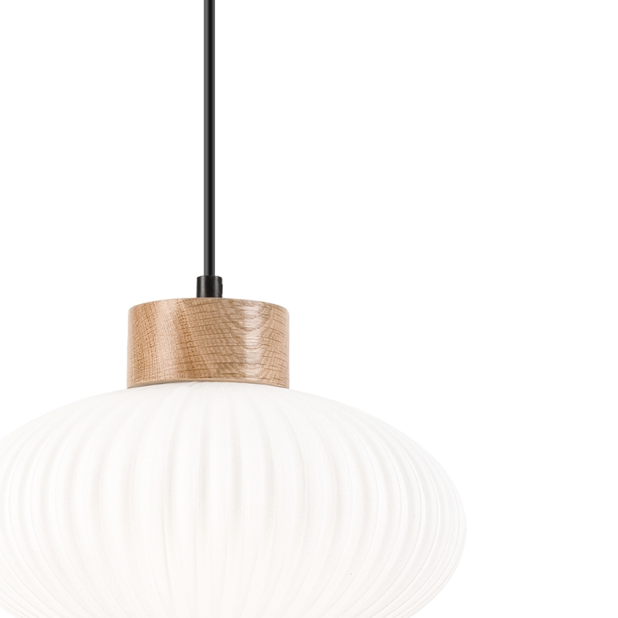 Ljuskrona med textilsladd HARMONY 1xE27/15W/230V diameter 25 cm vit/ek