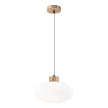 Ljuskrona med textilsladd HARMONY 1xE27/15W/230V diameter 30 cm vit/ek