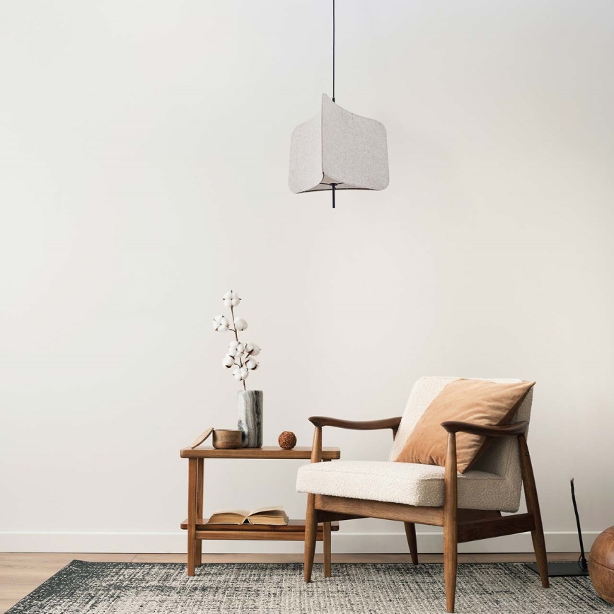 Ljuskrona med textilsladd HAVANA 1xE27/20W/230V diameter 50 cm beige