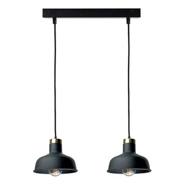 Ljuskrona med textilsladd HEBE 2xE27/60W/230V svart