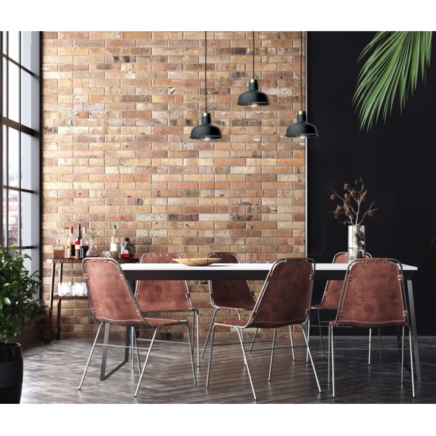 Ljuskrona med textilsladd HEBE 3xE27/60W/230V svart