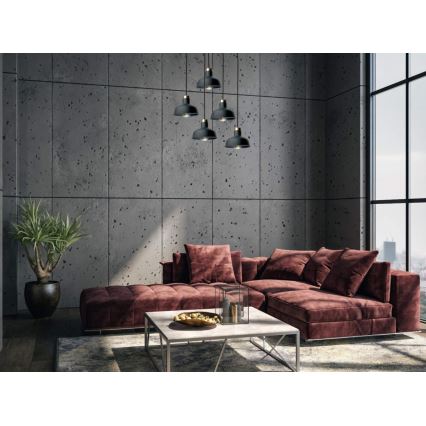 Ljuskrona med textilsladd HEBE 5xE27/60W/230V svart