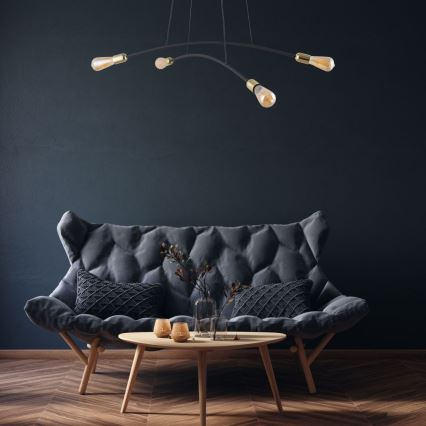 Ljuskrona med textilsladd HELIX 4xE27/15W/230V