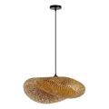 Ljuskrona med textilsladd HILO 1xE27/40W/230V diameter 60 cm bambu