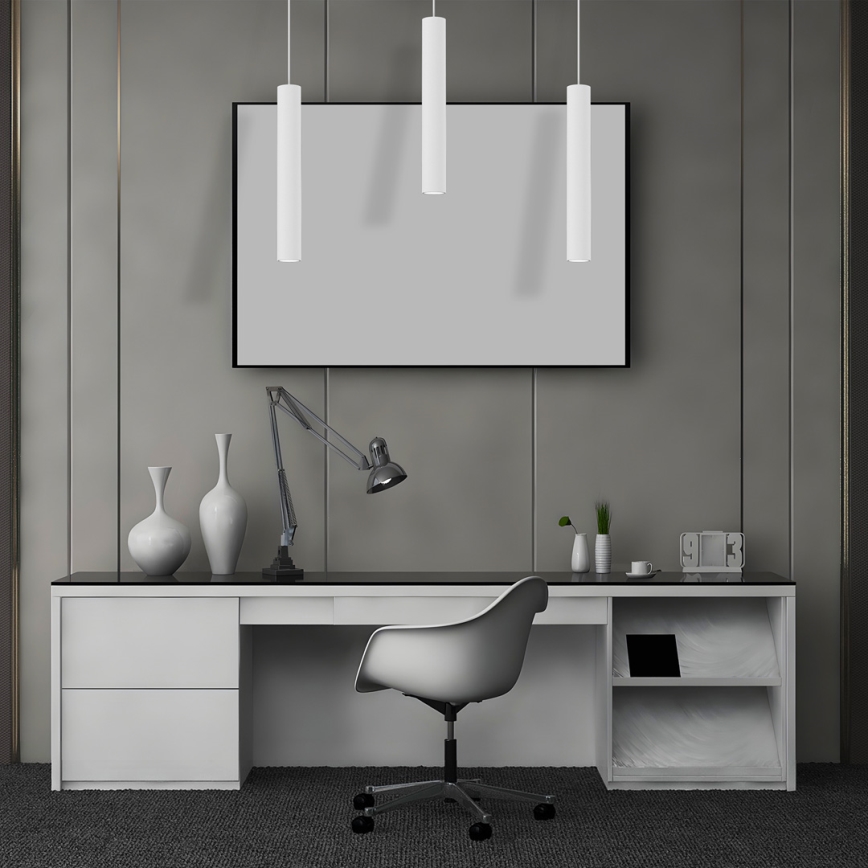 Ljuskrona med textilsladd HUDSON 3xGU10/8W/230V vit