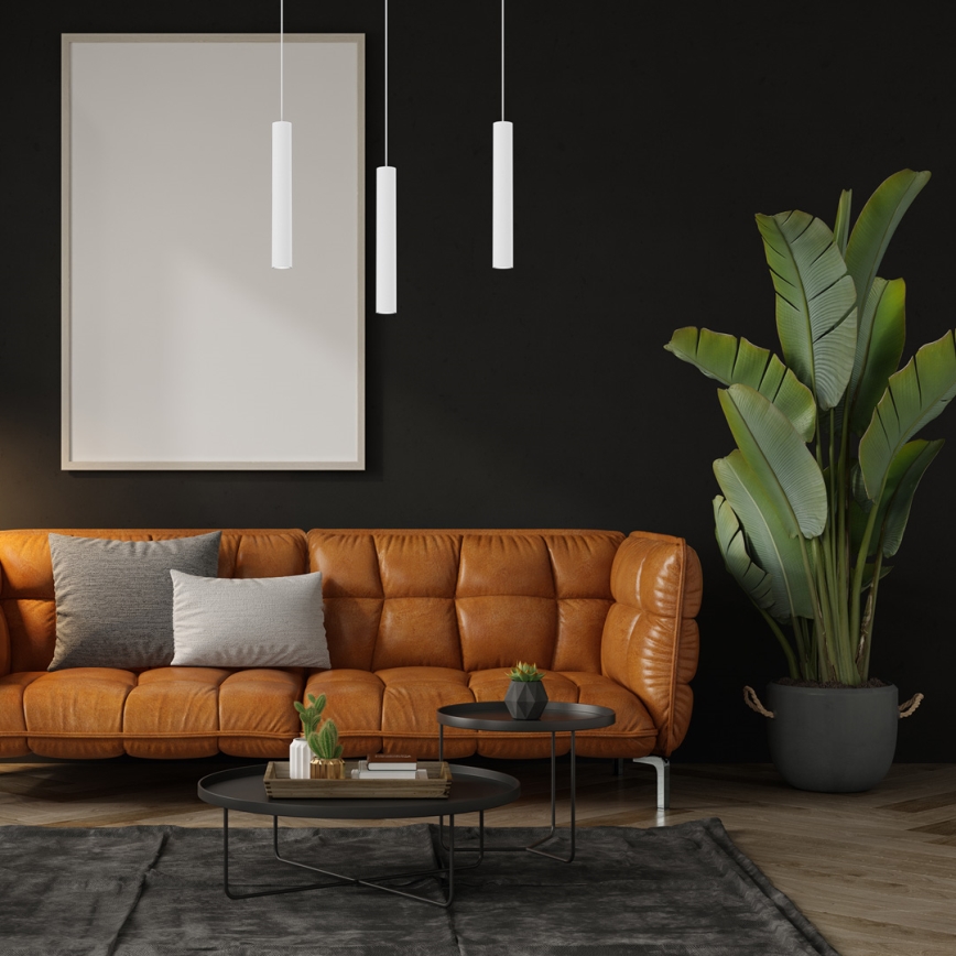 Ljuskrona med textilsladd HUDSON 3xGU10/8W/230V vit