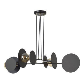 Ljuskrona med textilsladd IDEA 4xE27/15W/230V svart