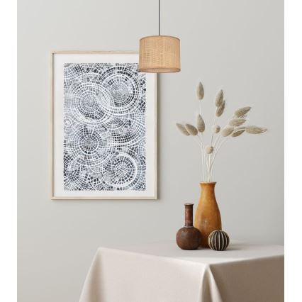 Ljuskrona med textilsladd IRMA 1xE27/60W/230V diameter 20 cm