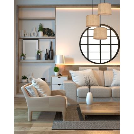 Ljuskrona med textilsladd IRMA 3xE27/60W/230V diameter 45 cm