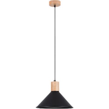 Ljuskrona med textilsladd JAGA 1xE27/15W/230V diameter 30 cm svart