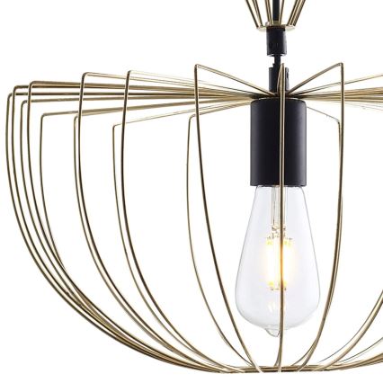 Ljuskrona med textilsladd JASMINA 1xE27/20W/230V diameter 40 cm guld