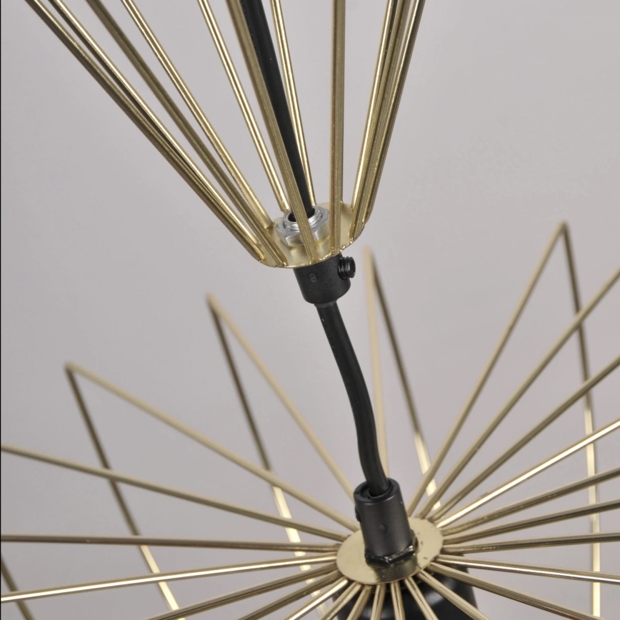 Ljuskrona med textilsladd JASMINA 1xE27/20W/230V diameter 40 cm guld