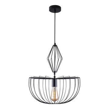 Ljuskrona med textilsladd JASMINA 1xE27/20W/230V diameter 40 cm svart