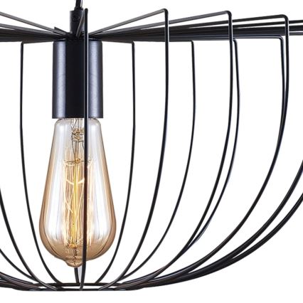 Ljuskrona med textilsladd JASMINA 1xE27/20W/230V diameter 40 cm svart