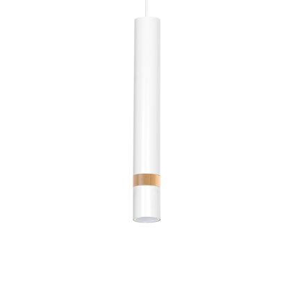 Ljuskrona med textilsladd JOKER WHITE WOOD 1xGU10/8W/230V