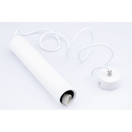 Ljuskrona med textilsladd KARADON 1xGU10/30W/230V 29 cm vit