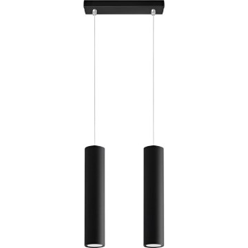 Ljuskrona med textilsladd KARADON 2xGU10/30W/230V svart