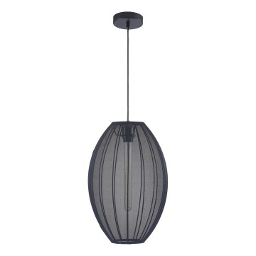 Ljuskrona med textilsladd KAREI 1xE27/20W/230V diameter 30 cm svart