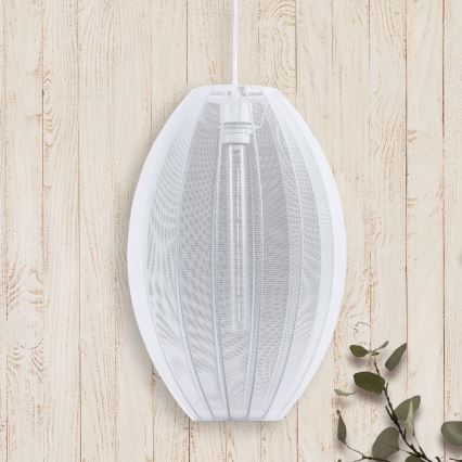 Ljuskrona med textilsladd KAREI 1xE27/20W/230V diameter 30 cm vit