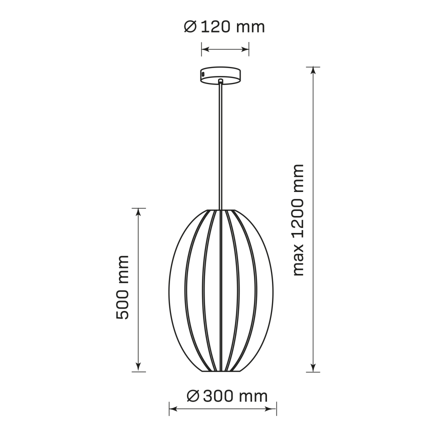 Ljuskrona med textilsladd KAREI 1xE27/20W/230V diameter 30 cm vit