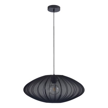 Ljuskrona med textilsladd KINU 1xE27/20W/230V diameter 50 cm svart