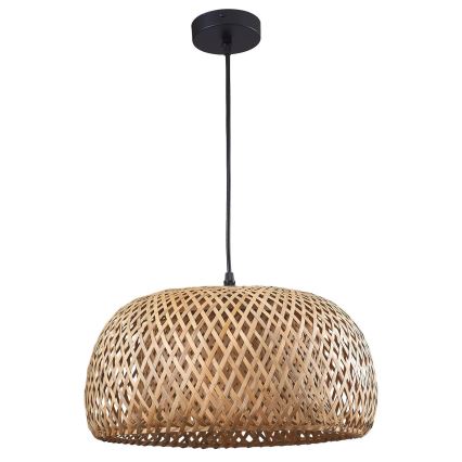 Ljuskrona med textilsladd KORFU 1xE27/20W/230V diameter 38 cm bambu