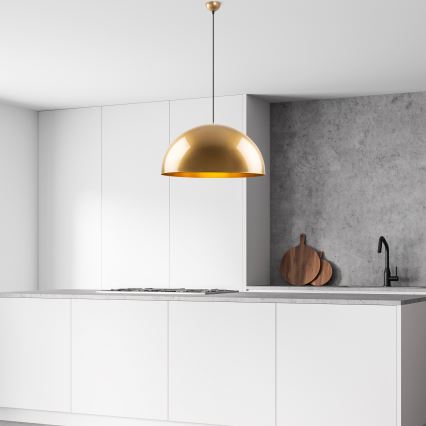 Ljuskrona med textilsladd KURE 1xE27/40W/230V guld