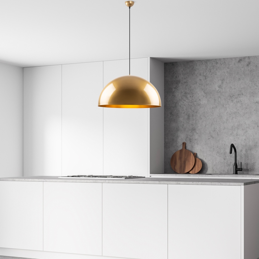 Ljuskrona med textilsladd KURE 1xE27/40W/230V guld