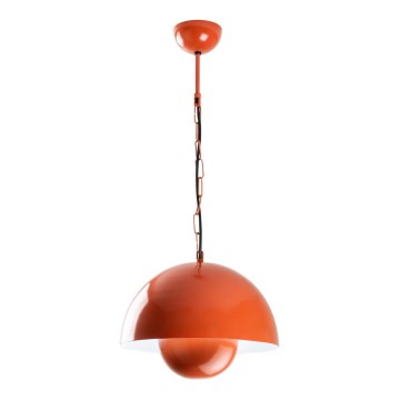 Ljuskrona med textilsladd KURE 1xE27/40W/230V orange