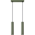 Ljuskrona med textilsladd LAGOS 2xGU10/10W/230V grön