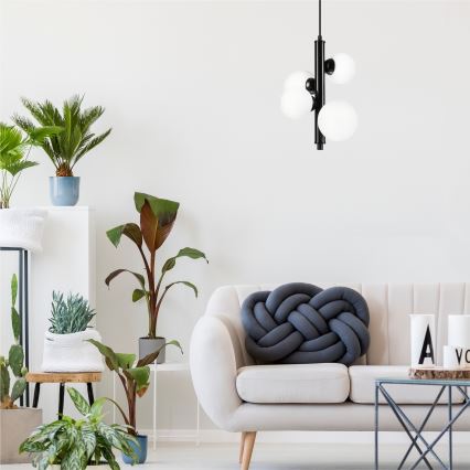 Ljuskrona med textilsladd LARRY 4xG9/15W/230V