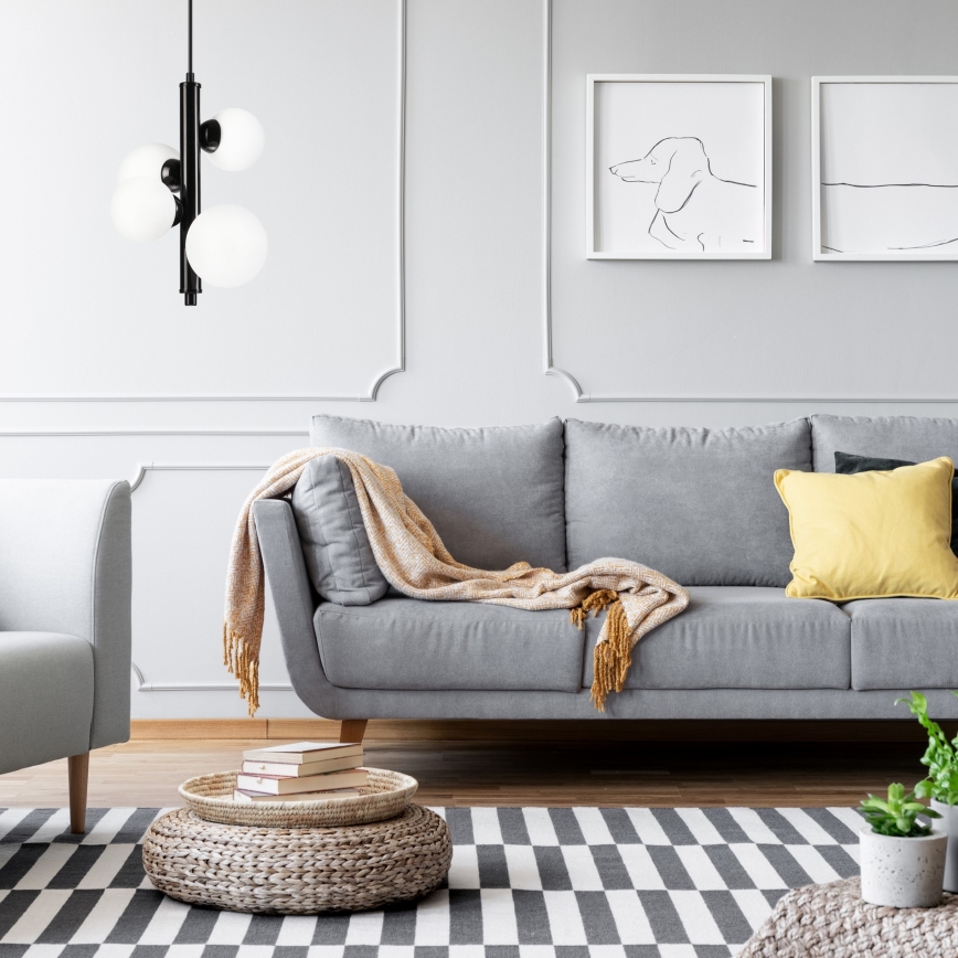 Ljuskrona med textilsladd LARRY 4xG9/15W/230V