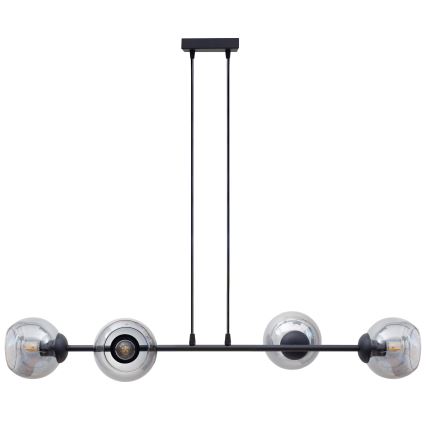 Ljuskrona med textilsladd LATIL 4xE27/60W/230V svart