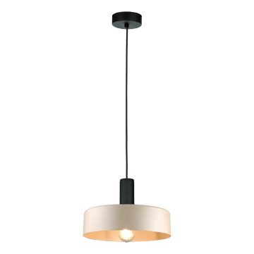 Ljuskrona med textilsladd LATTE 1xE27/60W/230V beige/svart