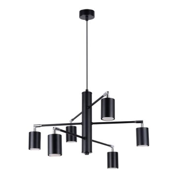 Ljuskrona med textilsladd LEMMI 6xGU10/10W/230V svart