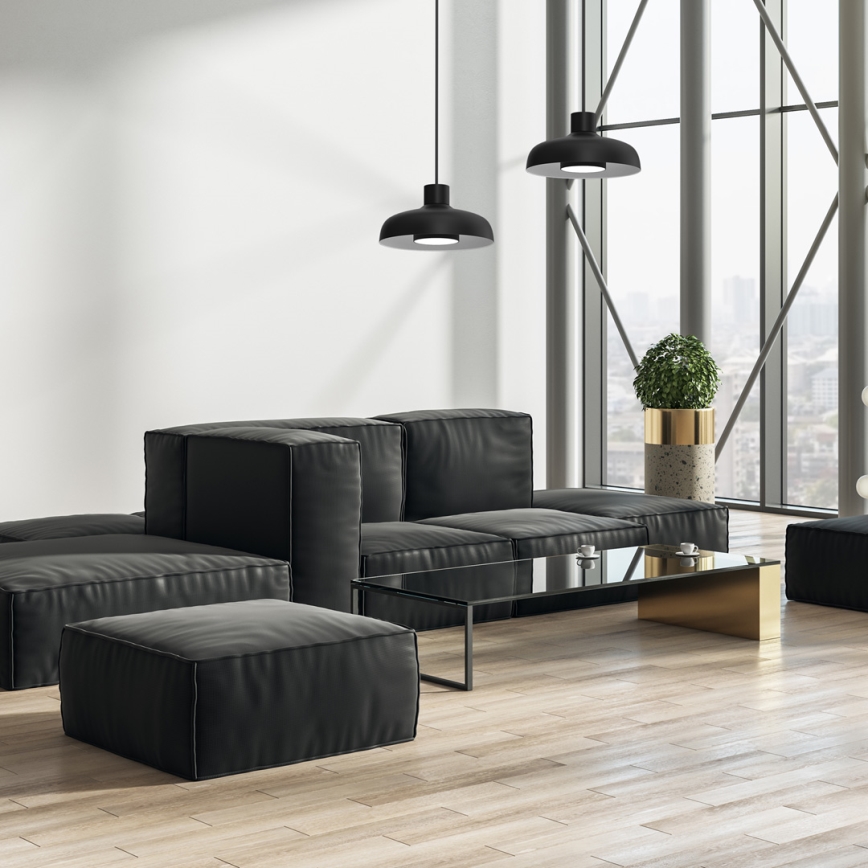 Ljuskrona med textilsladd LINEA 1xGX53/12W/230V svart