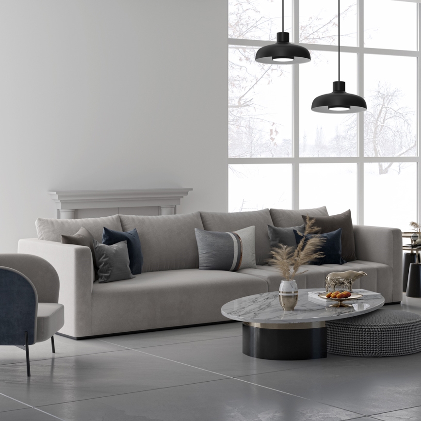 Ljuskrona med textilsladd LINEA 1xGX53/12W/230V svart