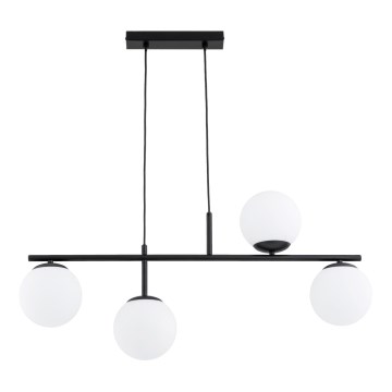 Ljuskrona med textilsladd LUNA 4xE14/10W/230V svart