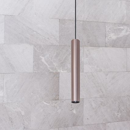 Ljuskrona med textilsladd LUNGOMARE 1xGU10/10W/230V matt krom