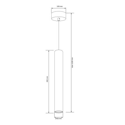 Ljuskrona med textilsladd LUNGOMARE 1xGU10/10W/230V matt krom