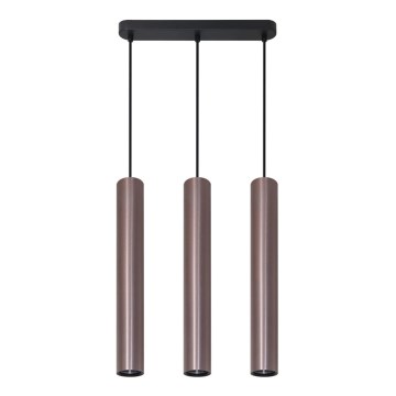 Ljuskrona med textilsladd LUNGOMARE 3xGU10/10W/230V matt krom